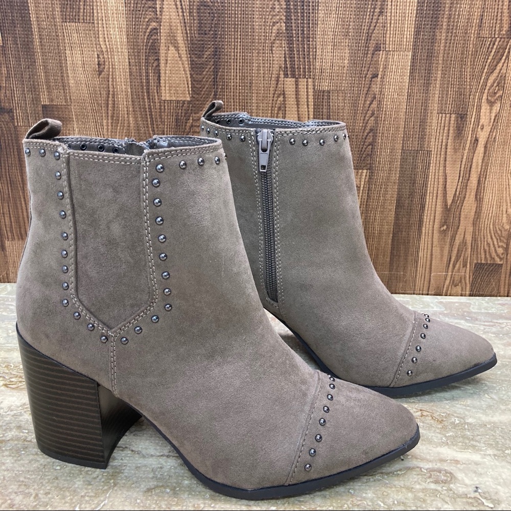 Express Shoes Faux Suede Ankle Boots heels